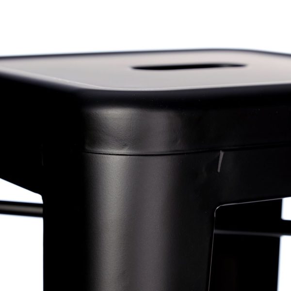Taburete Negro Metal Dallas Industrial 43,50 X 43,50 X 76,50 - Imagen 2