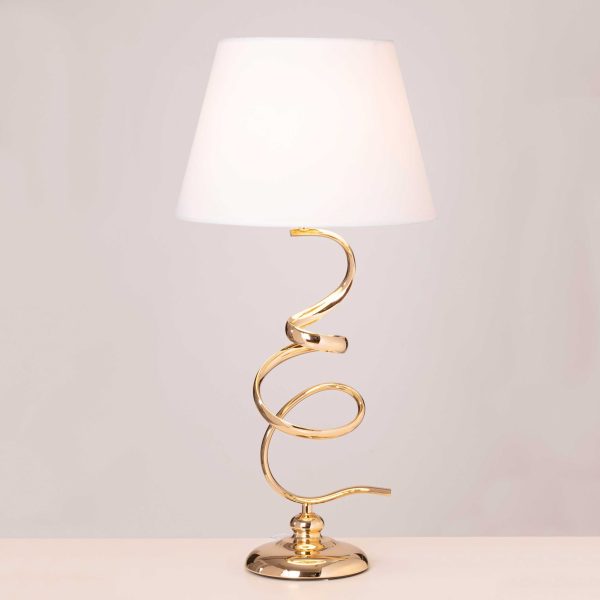 Lampara Plata Cromo Con Pantalla Cotton Blanco. 65*33*33 Cm - Imagen 2