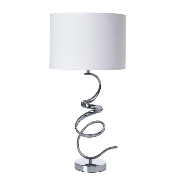 Lampara Plata Cromo Con Pantalla Cotton Blanco. 65*33*33 Cm - Imagen 6