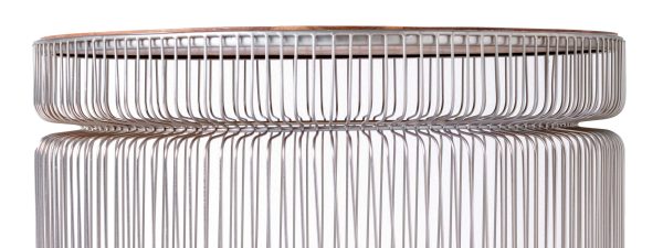 Mesa Sofa Metal Con Tapa Madera Mango 71*71*36 Cm - Imagen 2