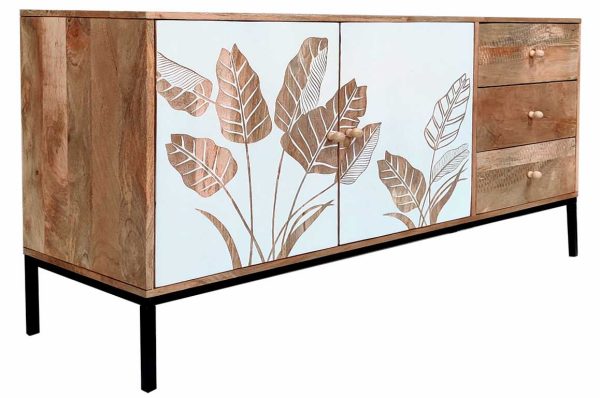 Aparador Mango Con Patas Metal 140*40*80 Cm - Imagen 6