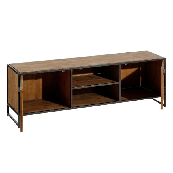 Mueble Tv Marrón-Negro Madera / Metal 150 X 40 X 49 Cm - Imagen 3