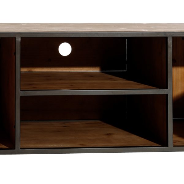 Mueble Tv Marrón-Negro Madera / Metal 150 X 40 X 49 Cm - Imagen 4