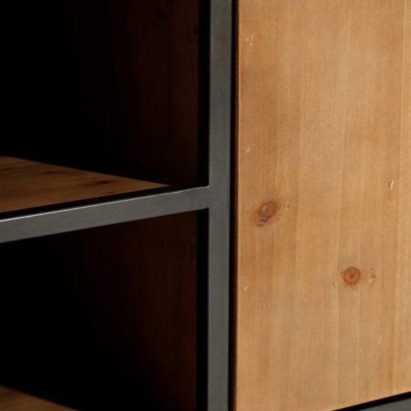 Mueble Tv Marrón-Negro Madera / Metal 150 X 40 X 49 Cm - Imagen 6