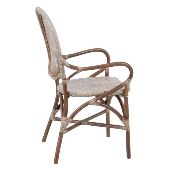 SILLA BEIGE-MARRÓN RATÁN 57 X 64 X 99 CM - Imagen 3