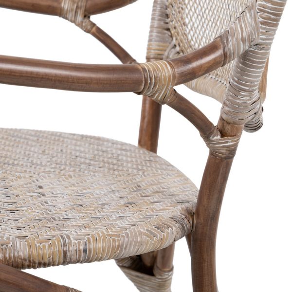 SILLA BEIGE-MARRÓN RATÁN 57 X 64 X 99 CM - Imagen 7