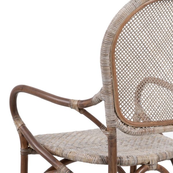 SILLA BEIGE-MARRÓN RATÁN 57 X 64 X 99 CM - Imagen 8