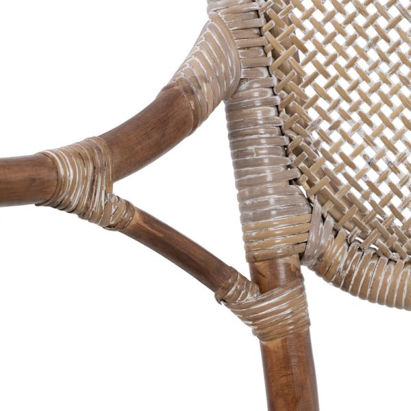 SILLA BEIGE-MARRÓN RATÁN 57 X 64 X 99 CM - Imagen 9