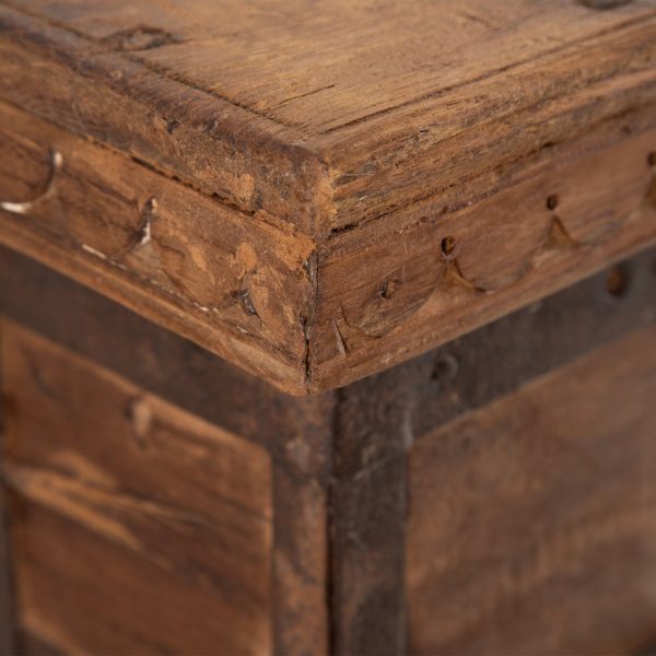 BAÚL MARRÓN MADERA DE TECA 160 X 44 X 49 CM - Imagen 5