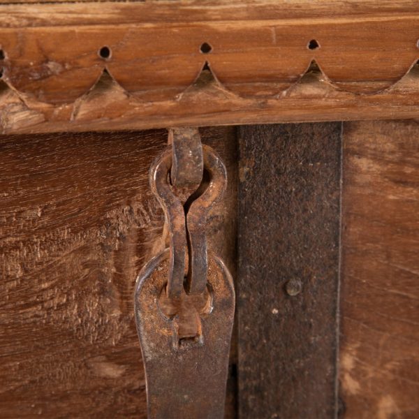 BAÚL MARRÓN MADERA DE TECA 160 X 44 X 49 CM - Imagen 7