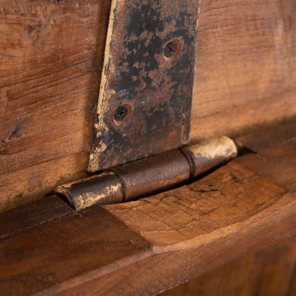 BAÚL MARRÓN MADERA DE TECA 160 X 44 X 49 CM - Imagen 8