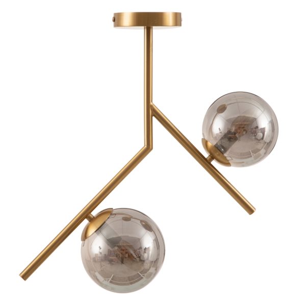 Lámpara Techo Oro Metal-Cristal 50 X 15 X 54 Cm