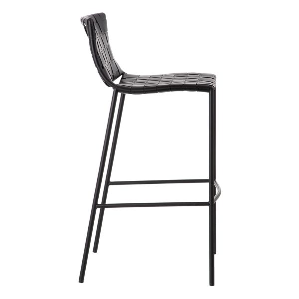 TABURETE NEGRO METAL / PIEL SALÓN 48 X 51 X 100 CM - Imagen 3