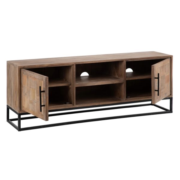 MUEBLE TV NATURAL MADERA DE MANGO SALÓN 150 X 35 X 55 CM - Imagen 3