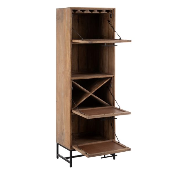 MUEBLE AUXILIAR NATURAL MADERA DE MANGO 60 X 38 X 188 CM - Imagen 3