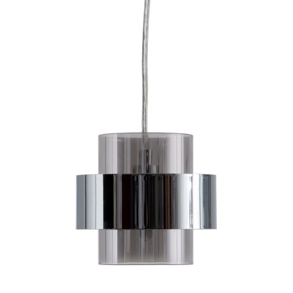 Lámpara Techo Plata Cristal/Metal 20 X 20 X 120 Cm