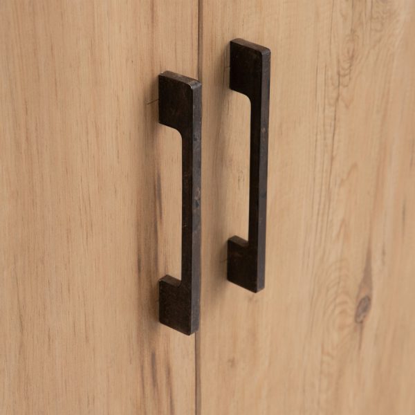 ESTANTERÍA NATURAL MADERA DE OLMO SALÓN 122 X 44 X 210 CM - Imagen 4