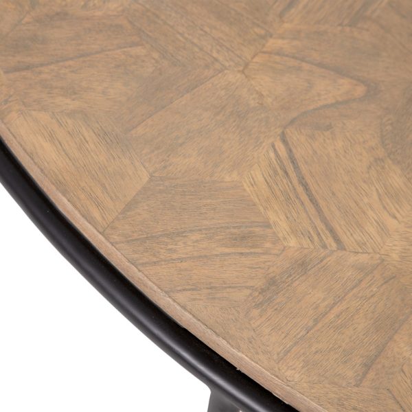 MESA CENTRO NATURAL DM-METAL SALÓN 120 X 120 X 35 CM - Imagen 4