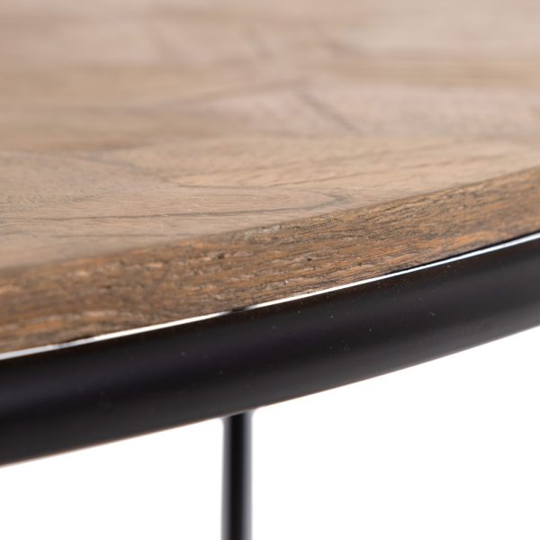 MESA CENTRO NATURAL DM-METAL SALÓN 120 X 120 X 35 CM - Imagen 7