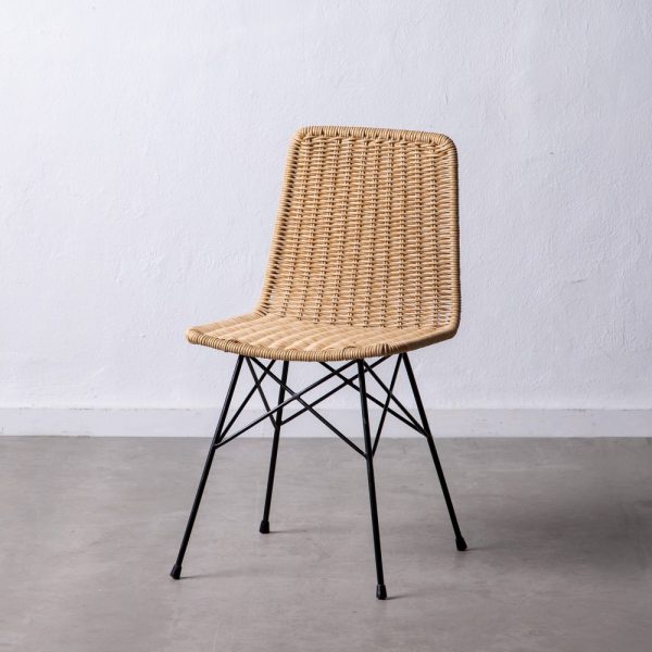 Silla Natural-Negro Pp/Metal Salón 45 X 41 X 83 Cm