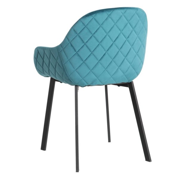 Silla Verde Oscuro Tejido-Metal Salón 57,50 X 53 X 84,50 Cm - Imagen 4