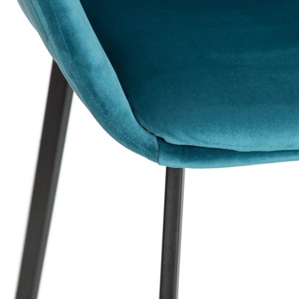 Silla Verde Oscuro Tejido-Metal Salón 57,50 X 53 X 84,50 Cm - Imagen 6