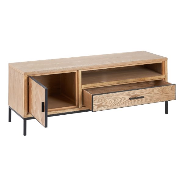 Mueble Tv Espiga Natural Madera / Metal 140 X 44,50 X 55 Cm - Imagen 3