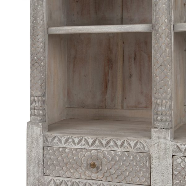 ESTANTERÍA GRIS MADERA DE MANGO SALÓN 120 X 40 X 182 CM - Imagen 6