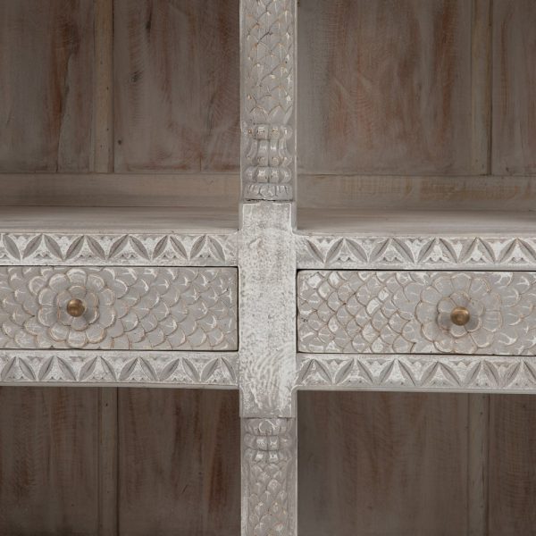 ESTANTERÍA GRIS MADERA DE MANGO SALÓN 120 X 40 X 182 CM - Imagen 7