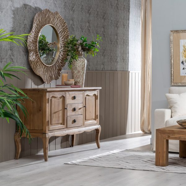 APARADOR MARRÓN MADERA DE PINO SALÓN 155 X 50 X 93 CM - Imagen 2