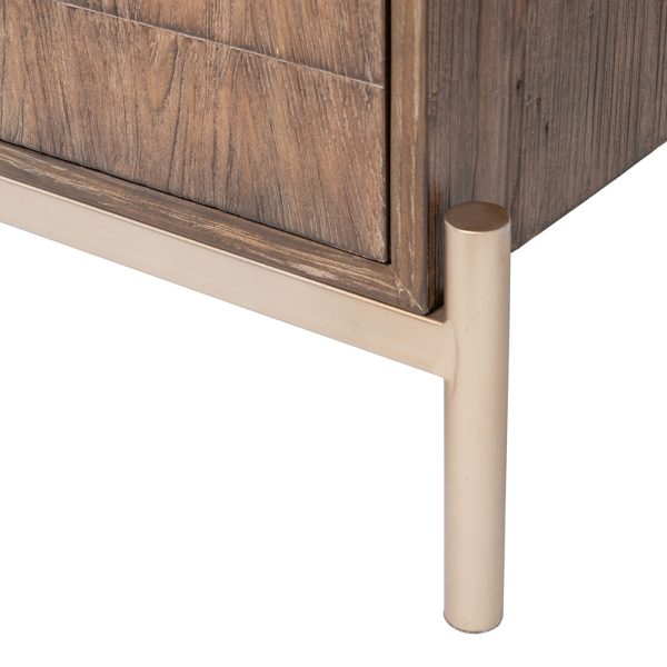 APARADOR MARRÓN MADERA-HIERRO SALÓN 179,50 X 45 X 84,50 CM - Imagen 10