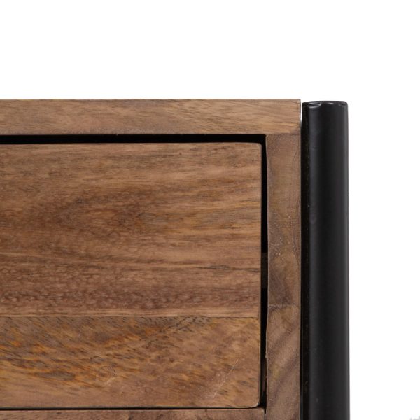 MESITA NATURAL-NEGRO MADERA DE MANGO 50 X 30 X 43,50 CM - Imagen 6