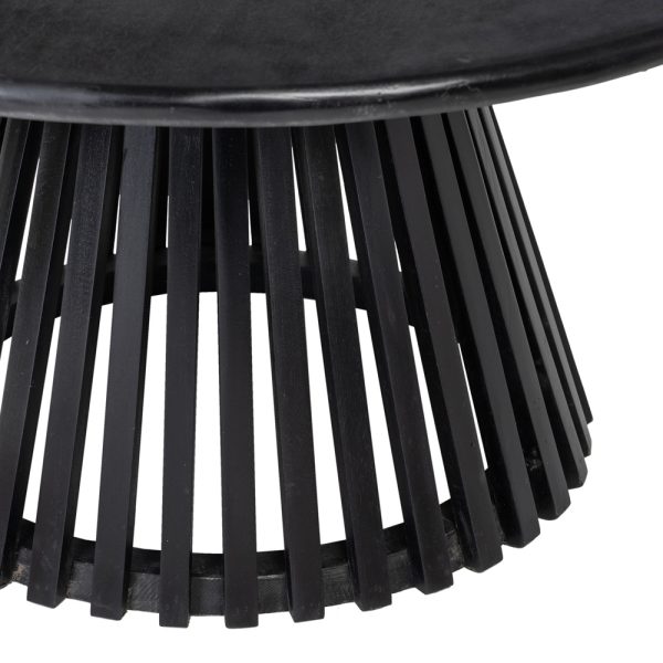 MESA CENTRO NEGRO MADERA DE MANGO SALÓN 90 X 90 X 45 CM - Imagen 4