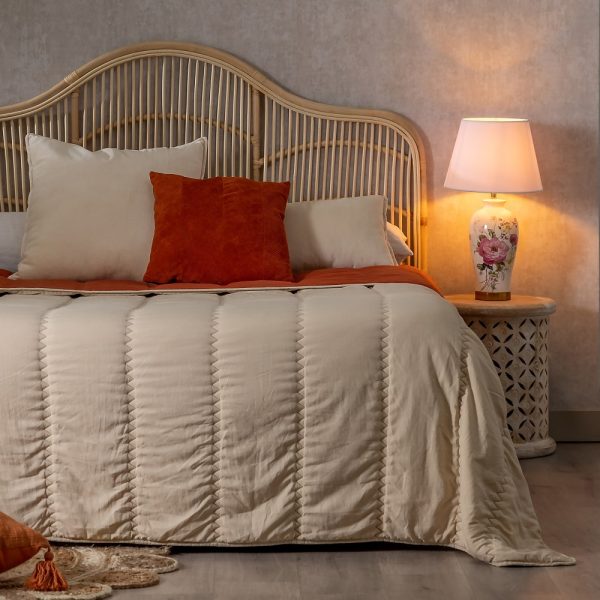 COLCHA REVERSIBLE BEIGE-TEJA MICROFIBRA 230 X 280 CM - Imagen 2
