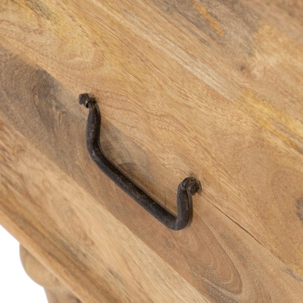 BAÚL NATURAL MADERA DE MANGO 115 X 43,50 X 49 CM - Imagen 6
