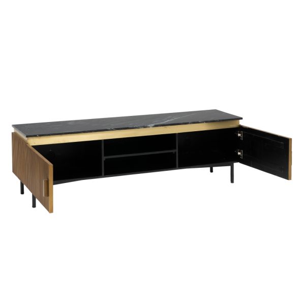 MUEBLE TV MARRÓN-NEGRO MÁRMOL/MADERA 170 X 40 X 51,50 CM - Imagen 3