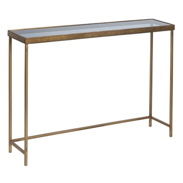 S/2 Consola Oro-Negro Hierro-Cristal 107 X 26 X 79 Cm - Imagen 3