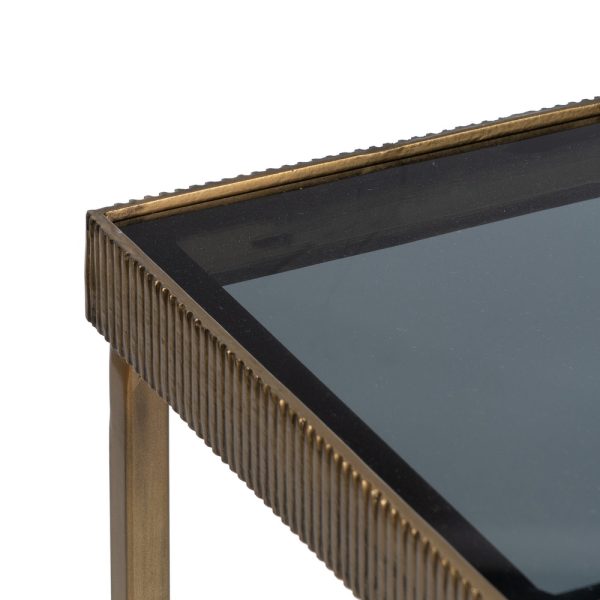 S/2 Consola Oro-Negro Hierro-Cristal 107 X 26 X 79 Cm - Imagen 5