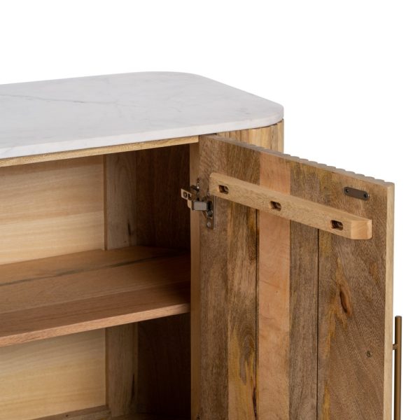 APARADOR NATURAL-BLANCO MÁRMOL/MADERA 150 X 50 X 75 CM - Imagen 6