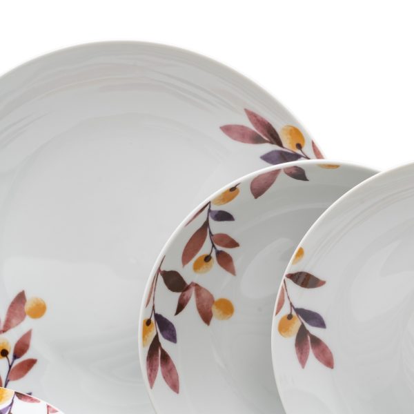 Vajilla 18 Piezas Hojas Porcelana Cocina 1 Cm - Imagen 3