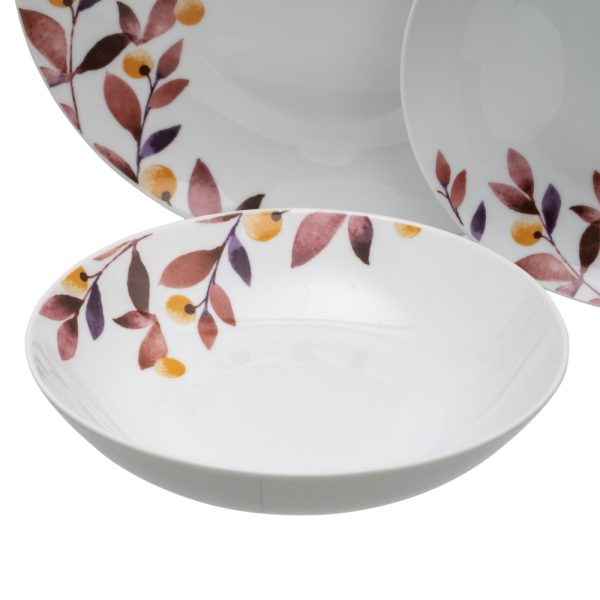 Vajilla 18 Piezas Hojas Porcelana Cocina 1 Cm - Imagen 6