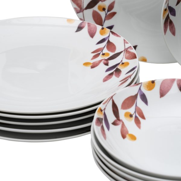 Vajilla 18 Piezas Hojas Porcelana Cocina 1 Cm - Imagen 8